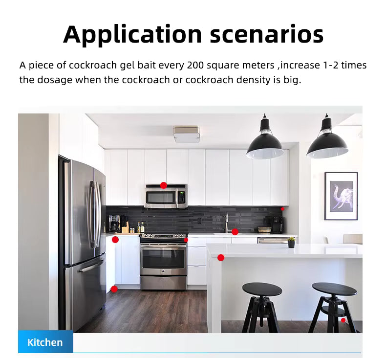 Pestman Cockroach  Gel Bait, 30g Games, with Syringe Applicator, Roach Bait Effective Roach Killer, Child and Pet Safe Easy-toUse Household SBC, one 30g Tube with 1 Plungers and 1 Taps