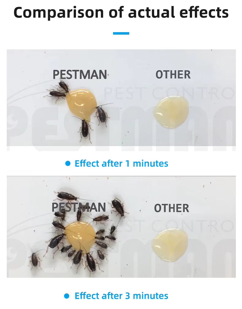 Pestman Cockroach  Gel Bait, 30g Games, with Syringe Applicator, Roach Bait Effective Roach Killer, Child and Pet Safe Easy-toUse Household SBC, one 30g Tube with 1 Plungers and 1 Taps